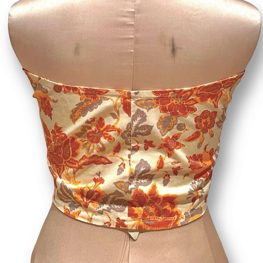🔴2 for 40🔴Free People Intimately bandeau convertible floral orange purple S. - Picture 9 of 15
